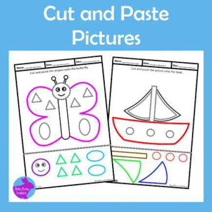 Cut and Paste Pictures Craftivity Fine Motor Skills OT